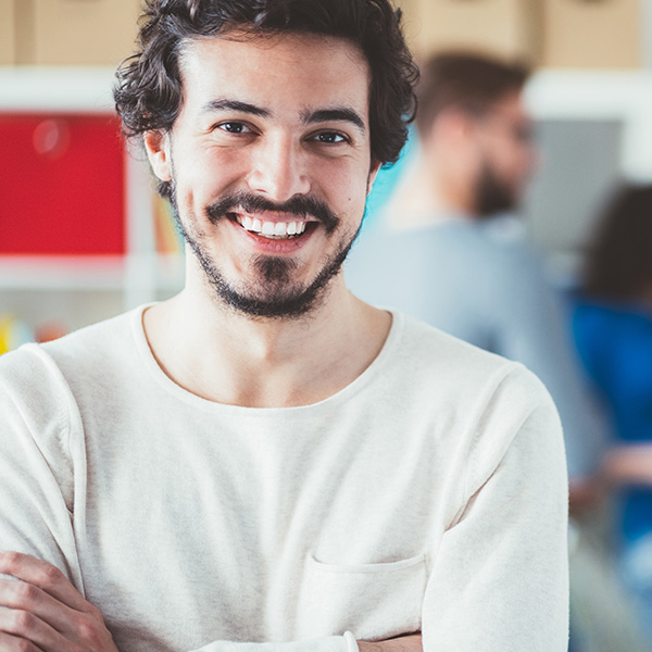 Man smiling showing his white teeth