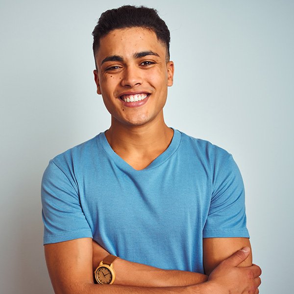 Man smiling showing his white teeth