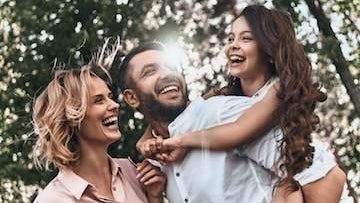 Couple smiling