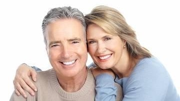 Couple smiling