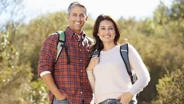 Couple smiling together