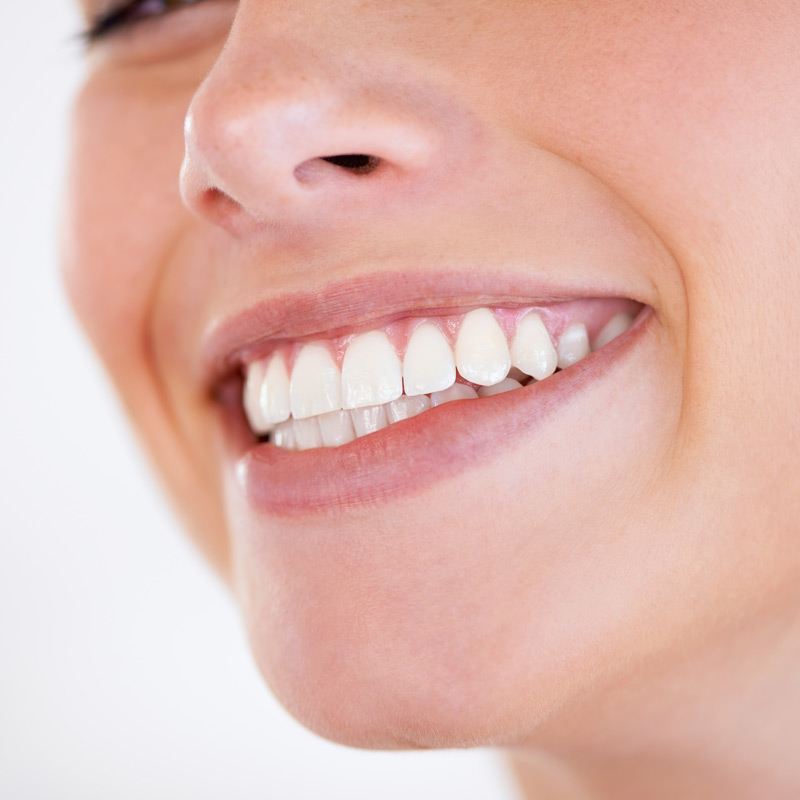 close up of woman's mouth smiling